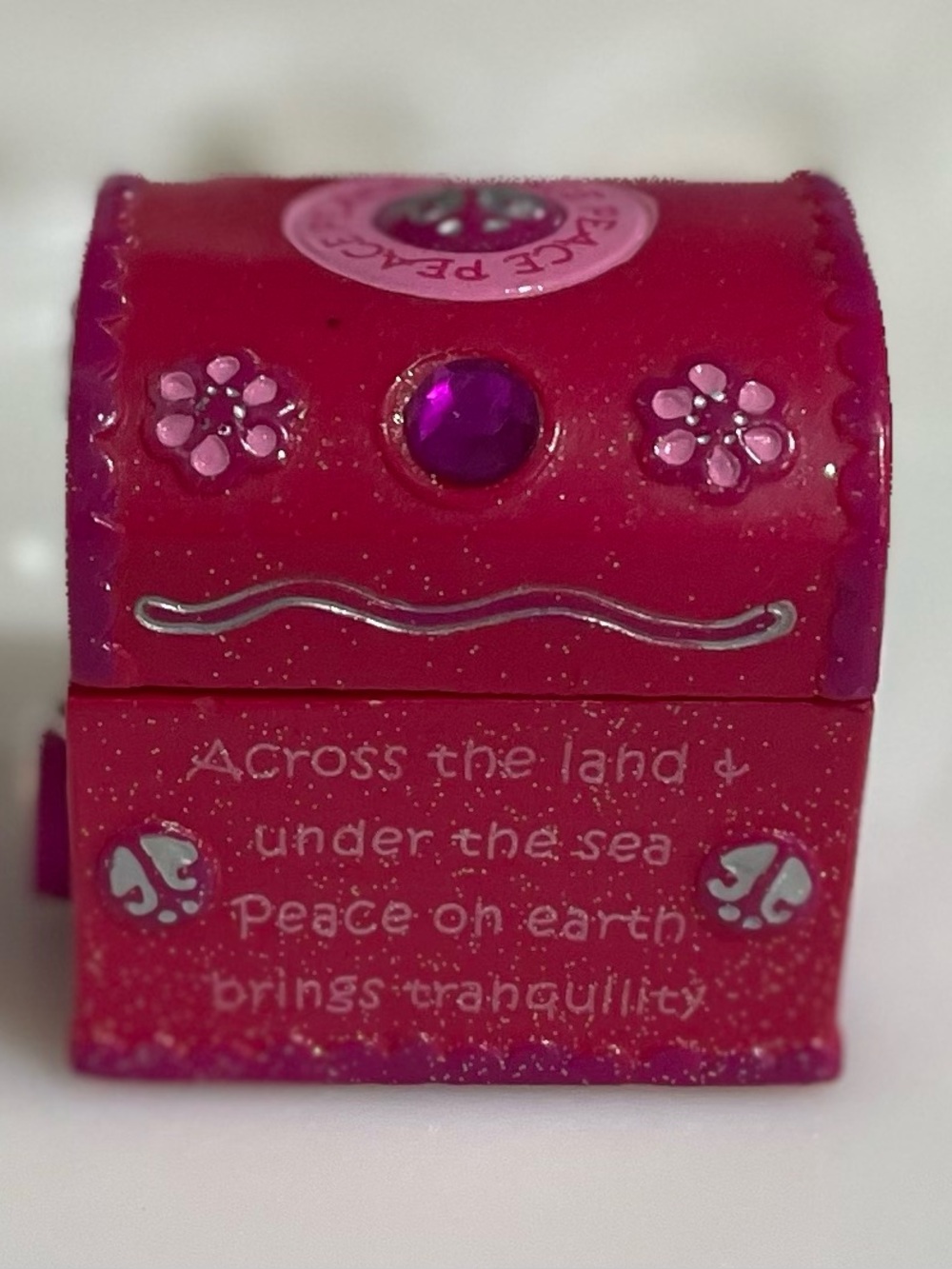 Vintage 2000 Claire’s PinkTreasure Chest Trinket Box Peace Tranquility Y2K